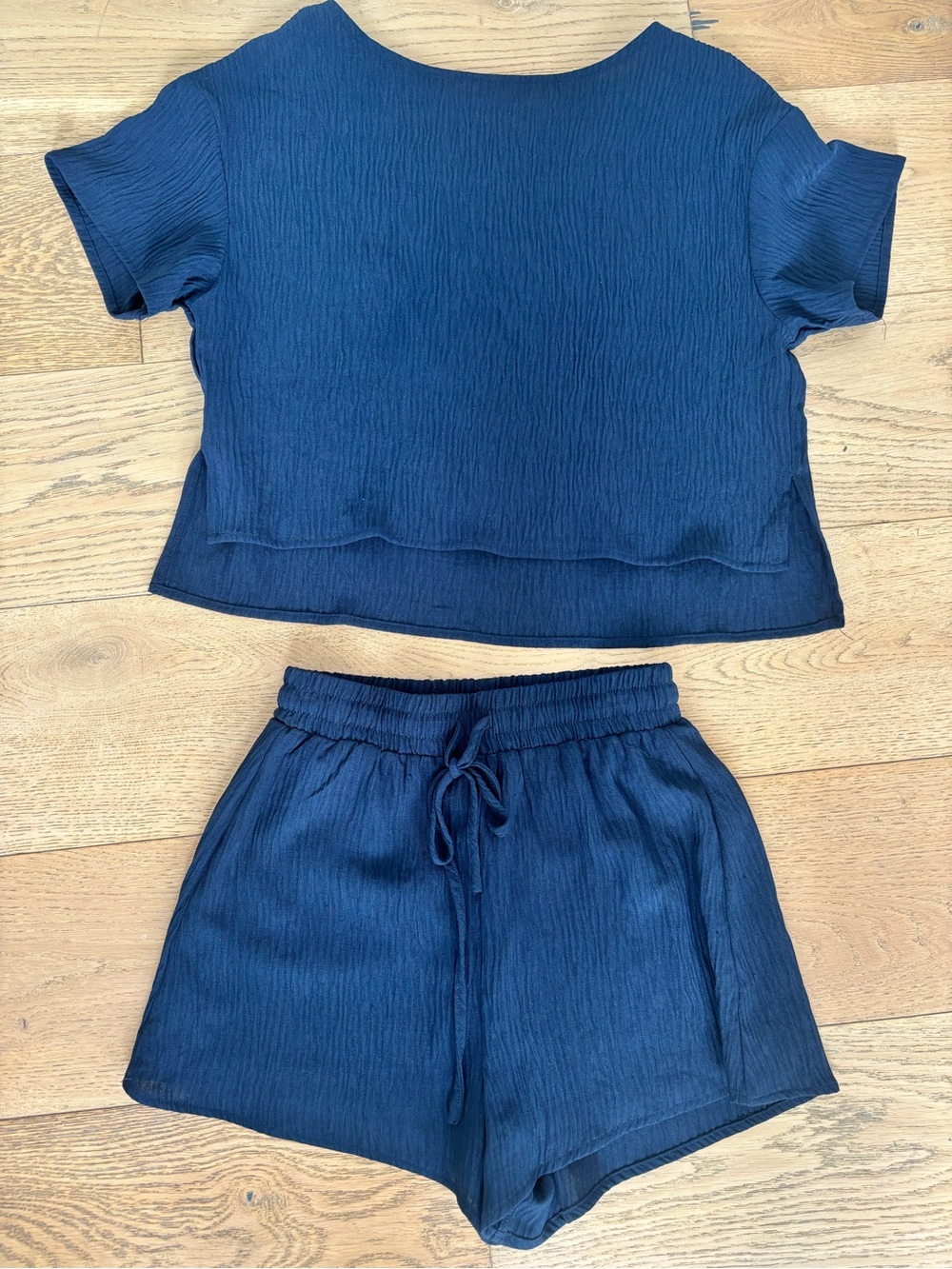 Petal & Pup Navy Blue Drawstring Athletic Shorts set